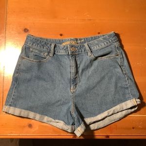Denim high waisted shorts